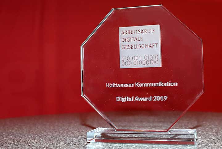 IGITAL AWARD 2019 geht an Kaltwasser Kommunikation